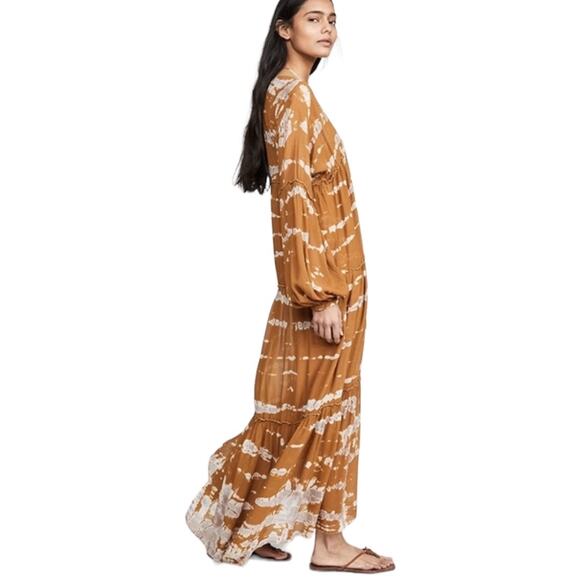 Young Fabulous And Broke Josette Tie Dye Maxi Dress XS New Long Sleeve NWT New - Picture 8 of 9